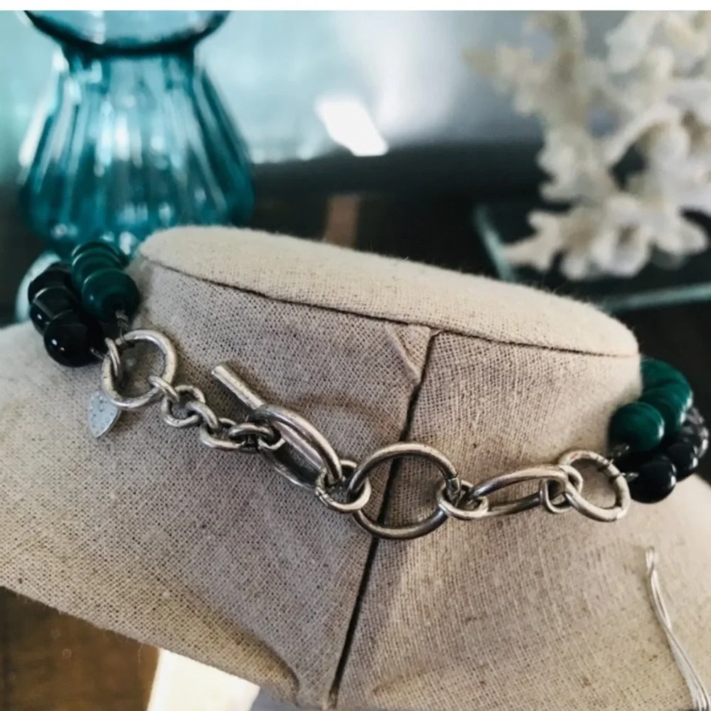 Stella & Dot Retired🧜🏼‍♀️Delilah Sea Greens+Turquoise Blue Statement Nec… - Picture 11 of 12